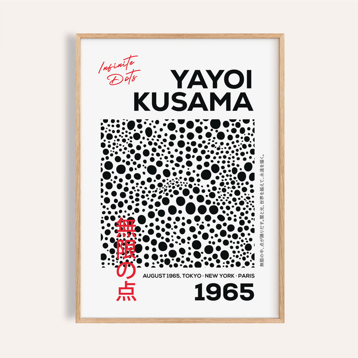 Mesmerizing black and white polka dots art inspired by Yayoi Kusama