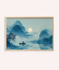 Serene Nature Poster blue white beige wall art for bedroom