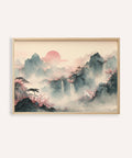 Tiger Mountain Wall Art for living room in Pink Beige Gray wall art
