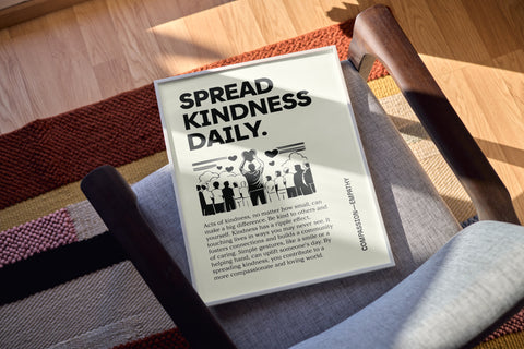 Inspiring Poster: "Spread Kindness Daily" Motivational Art Print