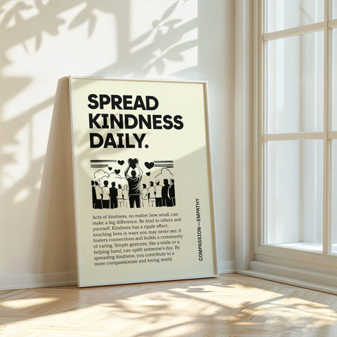 Inspiring Poster: "Spread Kindness Daily" Motivational Art Print