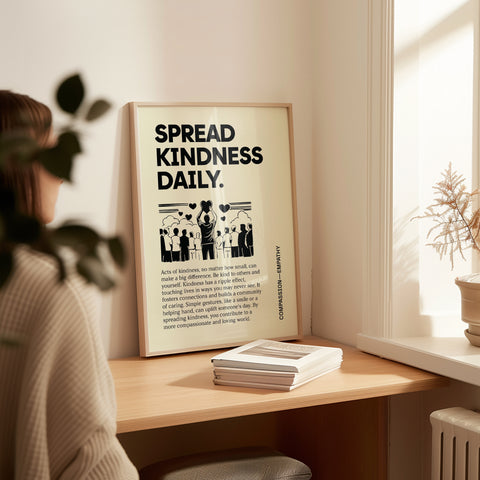 Inspiring Poster: "Spread Kindness Daily" Motivational Art Print