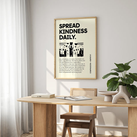 Motivational wall art with kindness message
