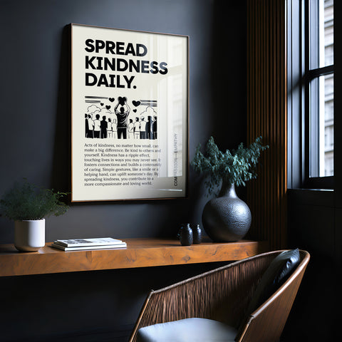 Motivational kindness wall art for living room
