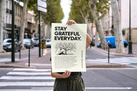 Inspirational Quotes Poster: "Stay Grateful Everyday" Art Print