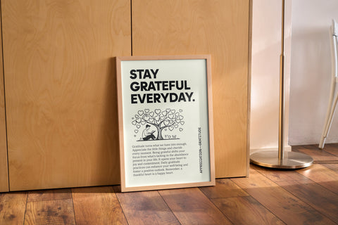 Inspirational Quotes Poster: "Stay Grateful Everyday" Art Print