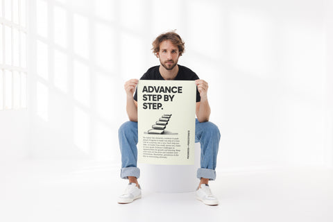 "Advance Step by Step" Poster Quote Motivational Art Print