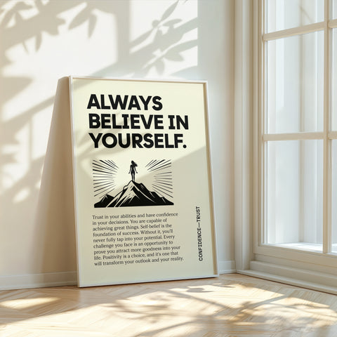 "Always Believe in Yourself" Positive Poster Inspirational Art