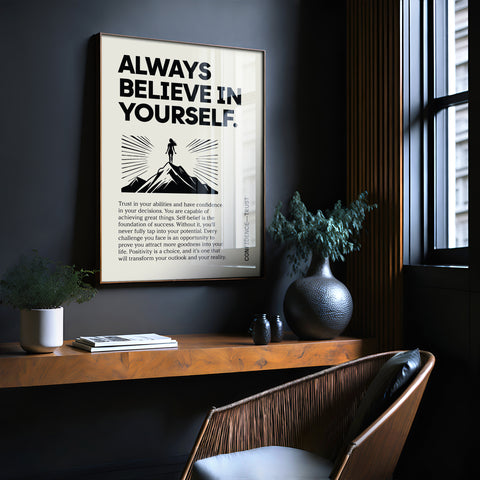 "Always Believe in Yourself" Positive Poster Inspirational Art