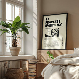 Positive poster art featuring "Be Fearless Everyday"