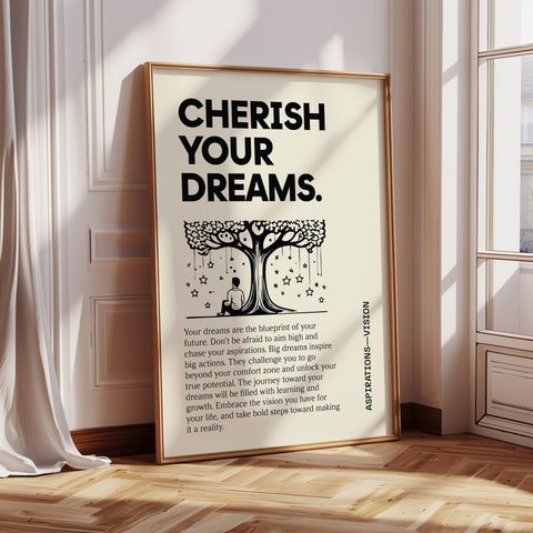 Inspirational Wall Art - Positive Vibes Cream Poster