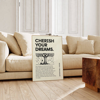 Black and white inspiration poster for students with elegant font