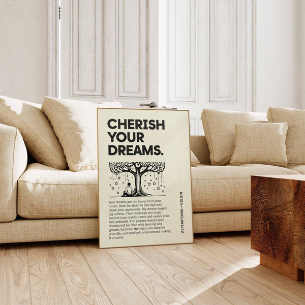 Black and white inspiration poster for students with elegant font