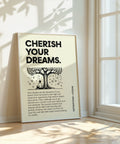 Inspirational Wall Art - Cherish Your Dreams Quote Print