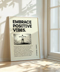 Motivational Wall Art - Embrace Positive Vibes Quote Poster