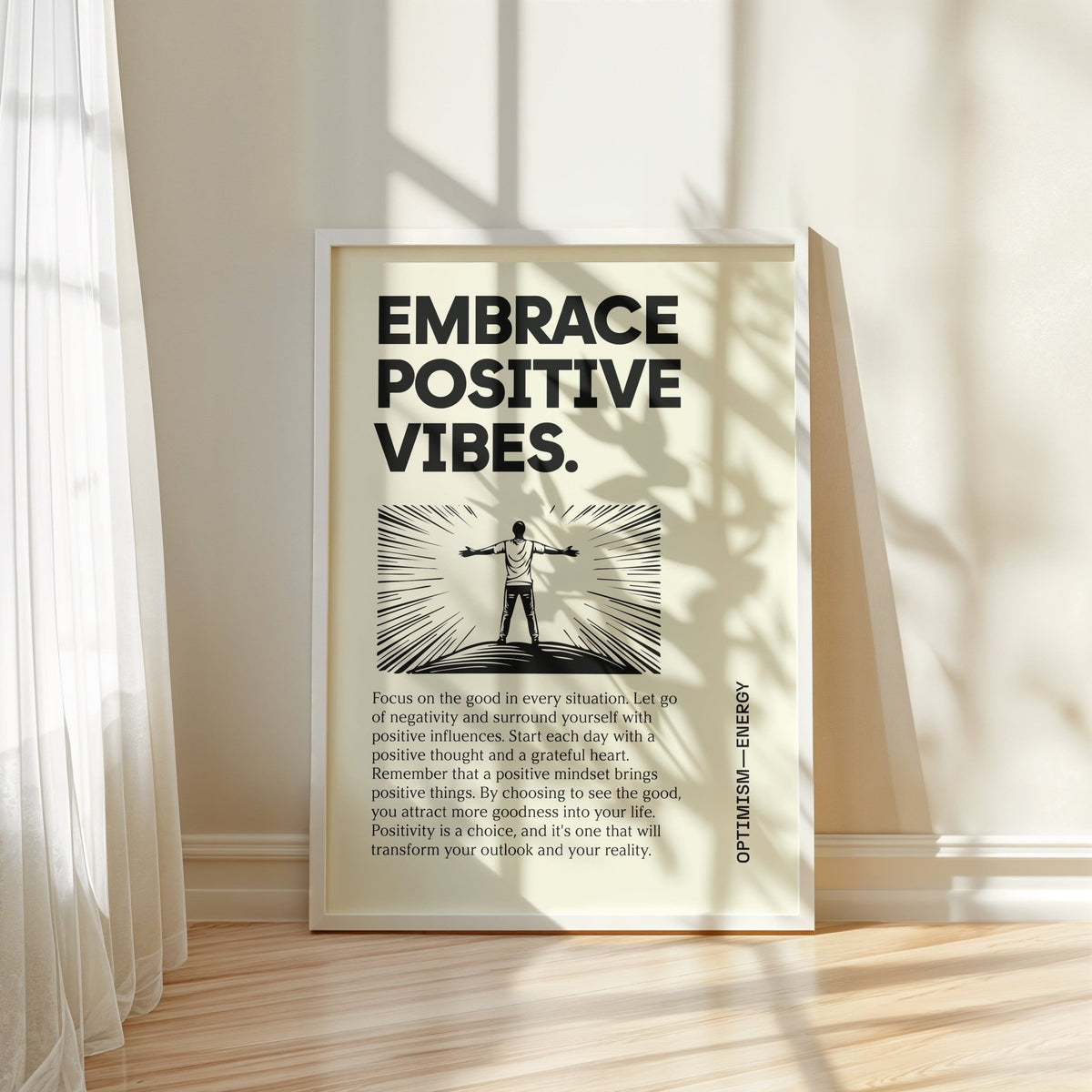 Modern motivational quote poster for self-care spaces