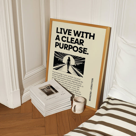 Live with a Clear Purpose minimalist typography poster
