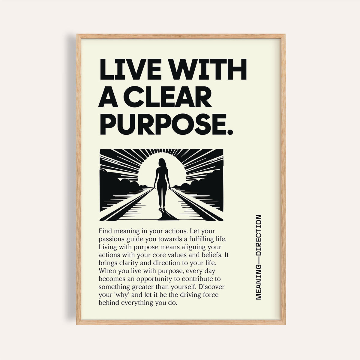 Minimalist motivational poster with bold black typography