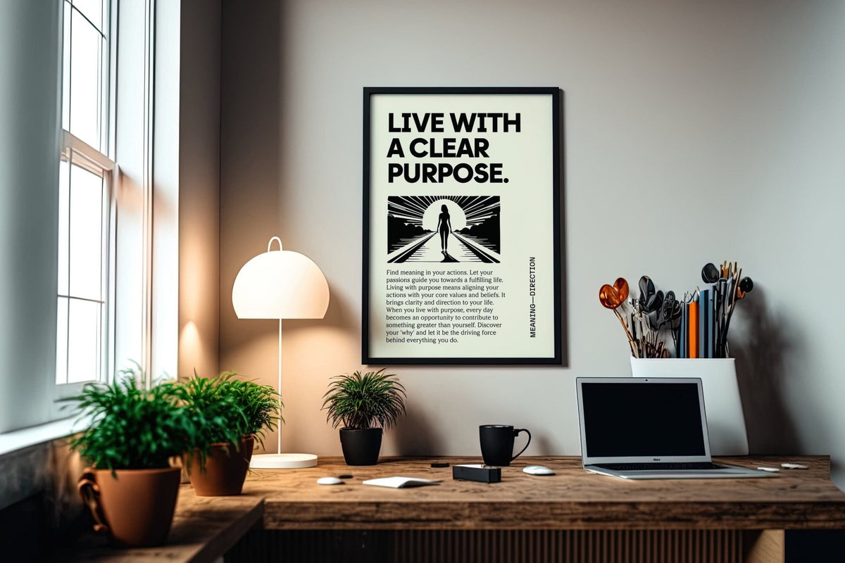 Bedroom wall featuring powerful quote motivational poster