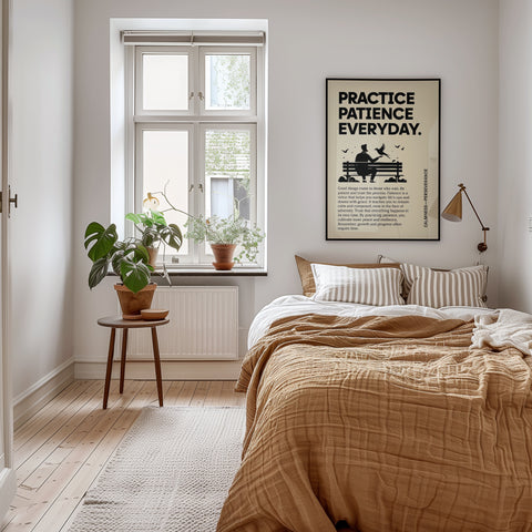 Motivational Inspirational Poster: "Practice Patience Every Day" Art