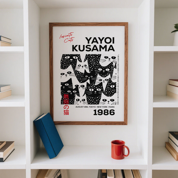 Infinite cats black and white cat art perfect for contemporary interiors