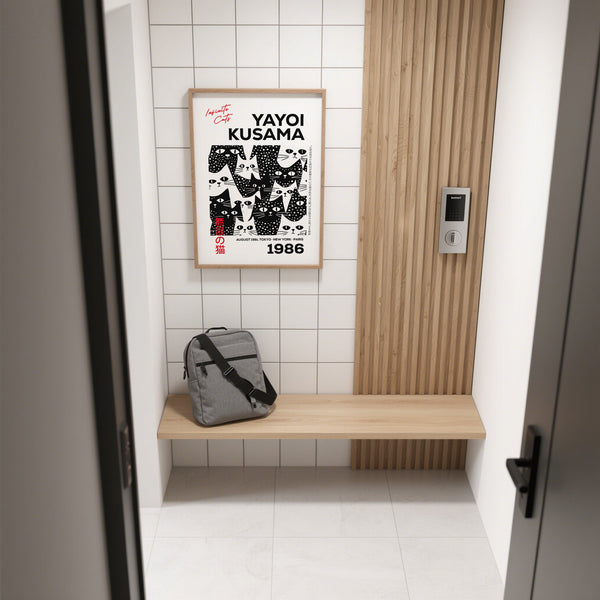 Black and White Cat Art Poster