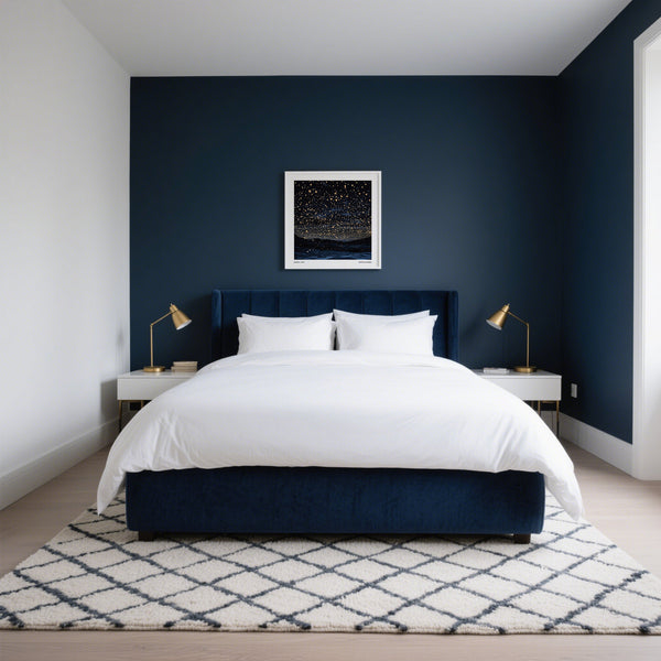 Contemporary Starry Night Print for Luxury bedroom