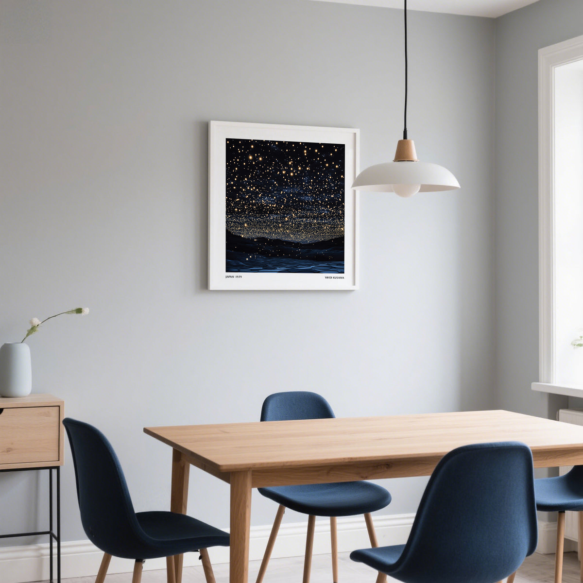 Dining Room table wall art of night sky in square shape