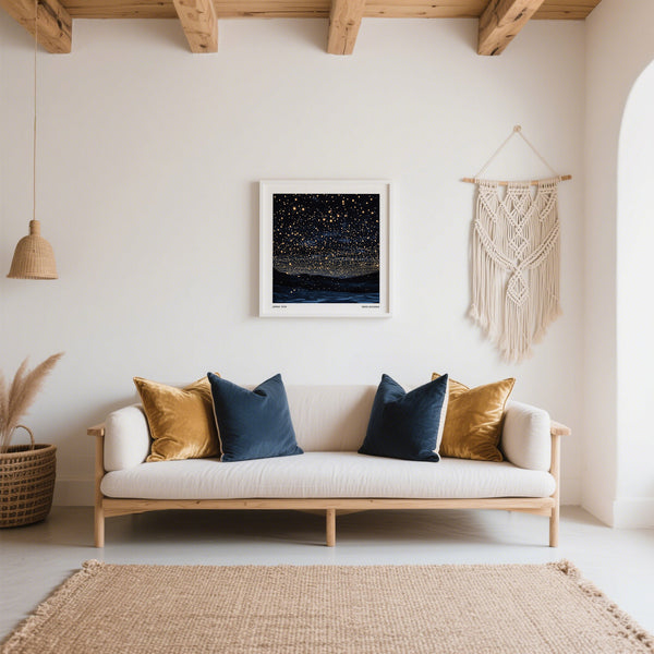 Decorative Starry Night Print for boho interiors