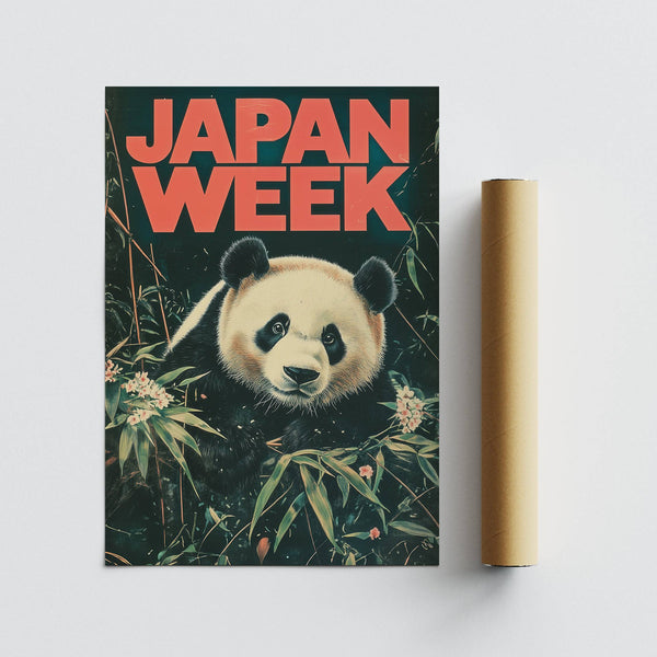 Modern Japanese panda art for home decor