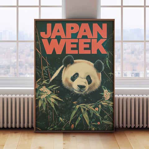 Japanese Art Print | Panda Poster for Animal Lovers | Asian Woodblock Wall Art