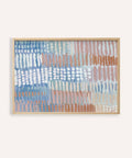 Contemporary Abstract Print in Blue Pink Beige for living room wall art