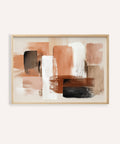 Terracotta Color Art with White and Beige for living room wall art