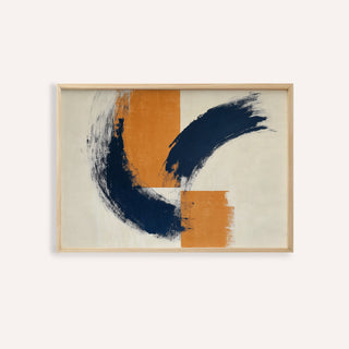 blue orange wall poster in blue and orange for living room wall art