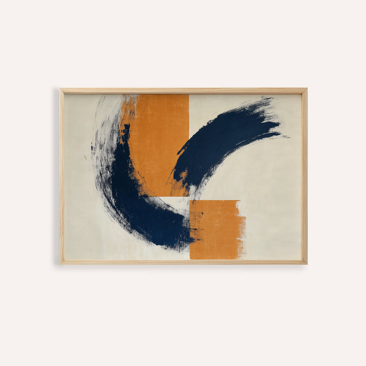 blue orange wall poster in blue and orange for living room wall art