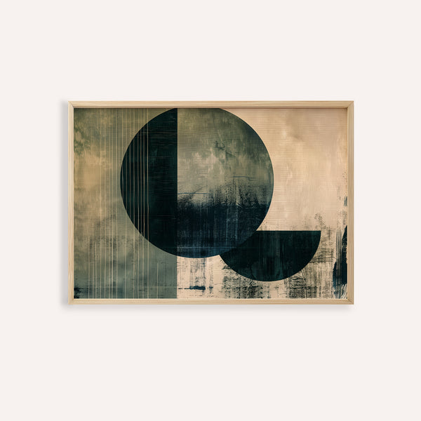 Contemporary Poster Art in Green and Beige for living room wall art print