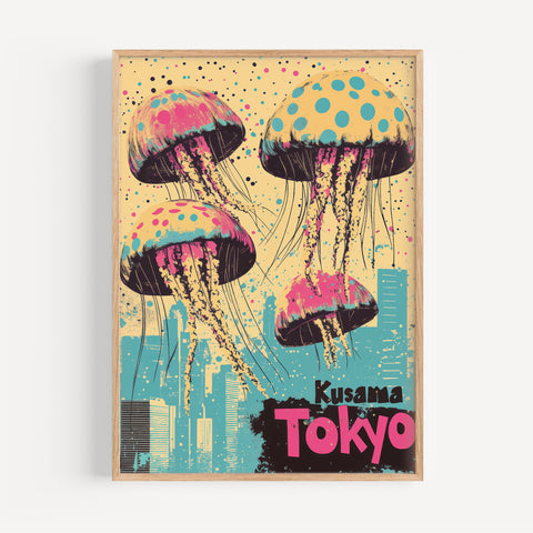 Retro style wall art featuring vintage designs and bold colours.