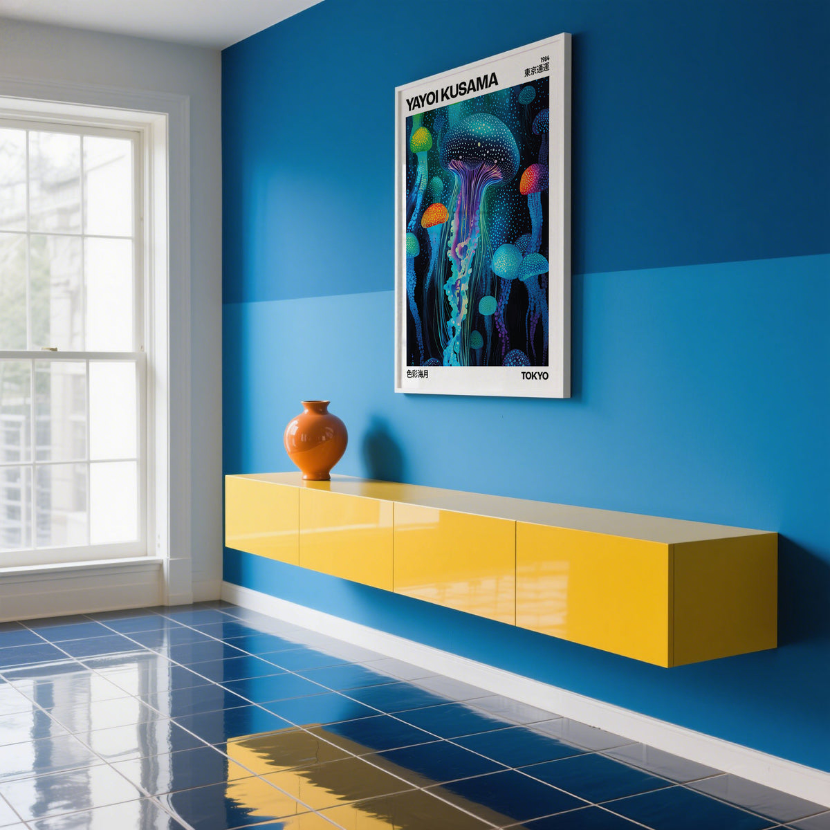 High-quality Yayoi Kusama Art print with bold colors