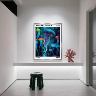 Yayoi Kusama Art print with surreal marine patterns