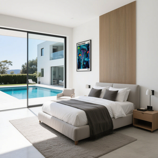 Japanese-inspired Yayoi Kusama Art featuring sea life