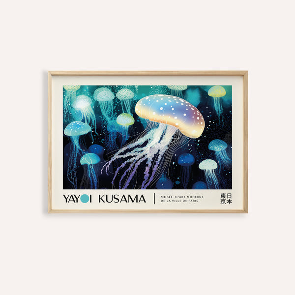 Jellyfish wall art featuring Kusama-inspired dots