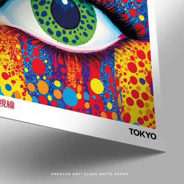Tokyo Eye funky wall art featuring bold contrasting colours