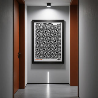 Bold contrasting patterns showcased in hypnotic wall art print