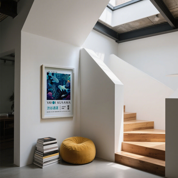 Contemporary Japanese ocean artwork with marine-inspired details