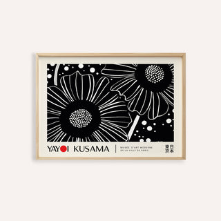 Kusama floral horizontal wall hanging with bold dot patterns