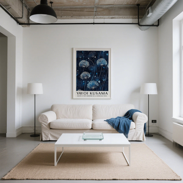 Extra Large Blue and White Wall Art for Living Room
