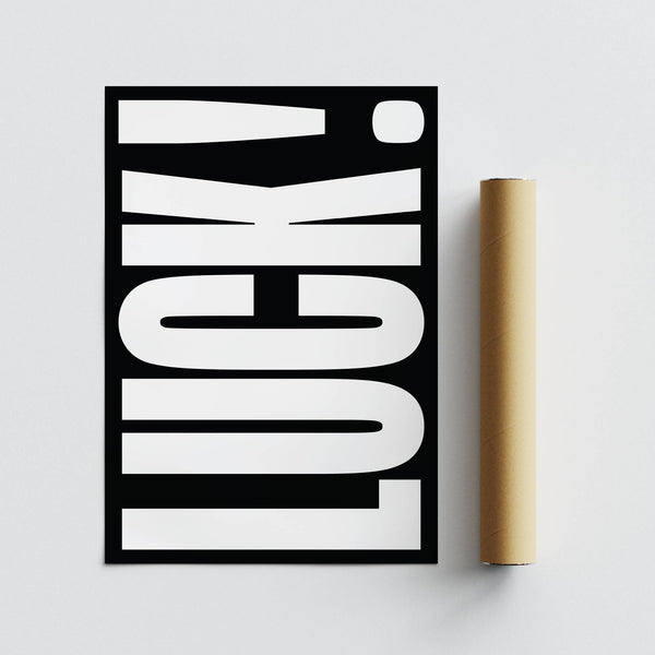 Entryway decor featuring bold lucky gifts typography design