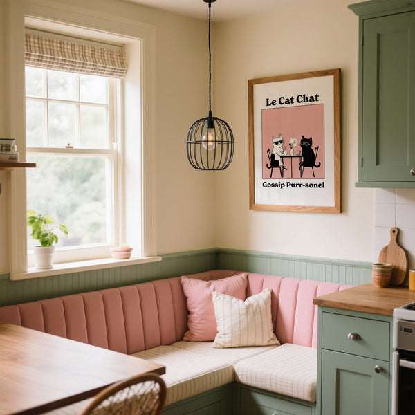 Humorous cat art print for cat lovers' spaces