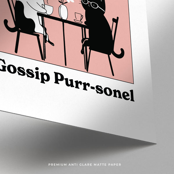 Colourful funny cat poster for lighthearted home decor