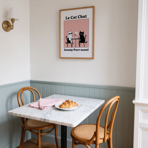 Quirky and humorous funny cat artwork ideal for living room decoration